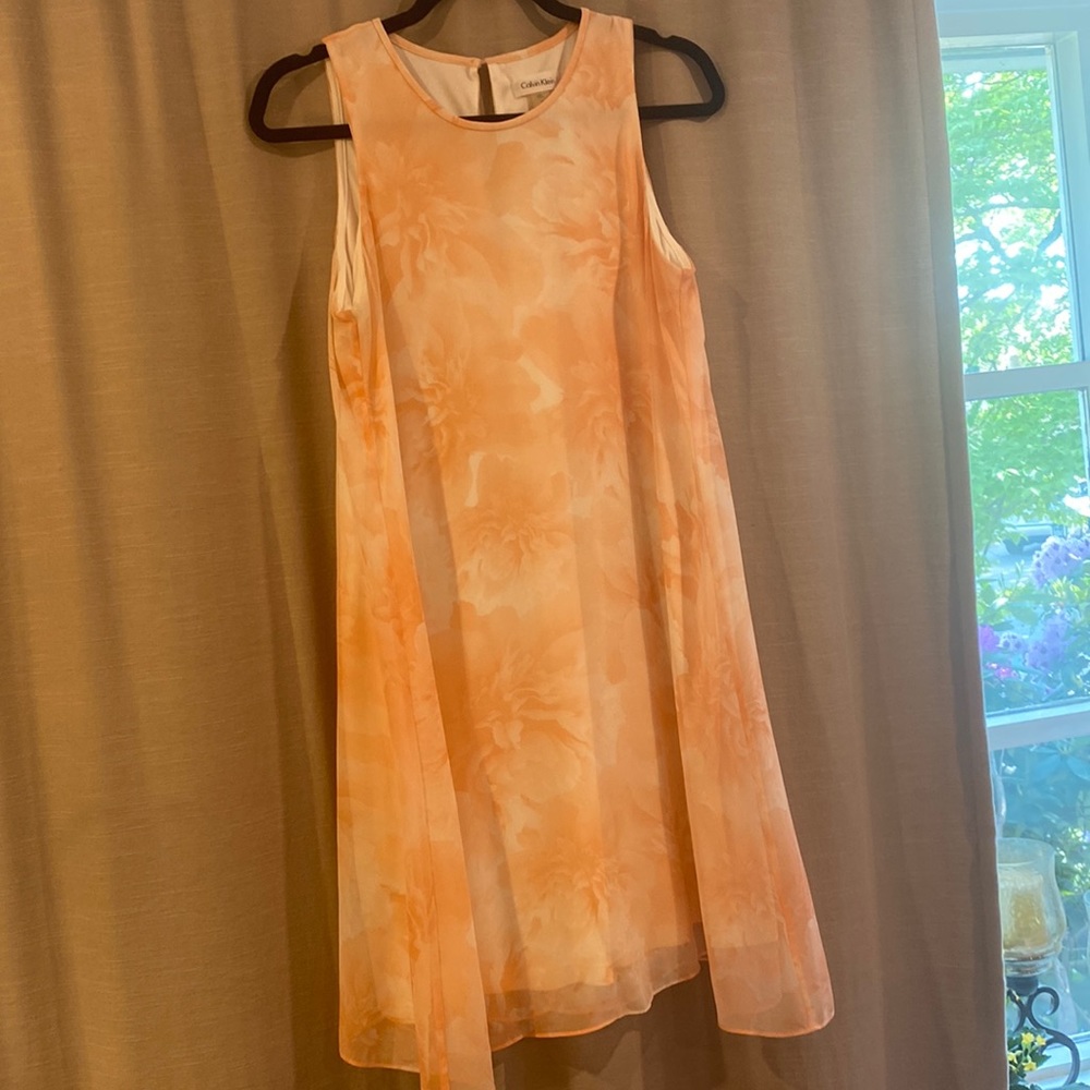 Calvin Klein Chiffon Overlay Shift size 10